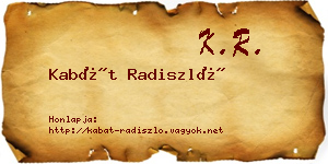 Kabát Radiszló névjegykártya